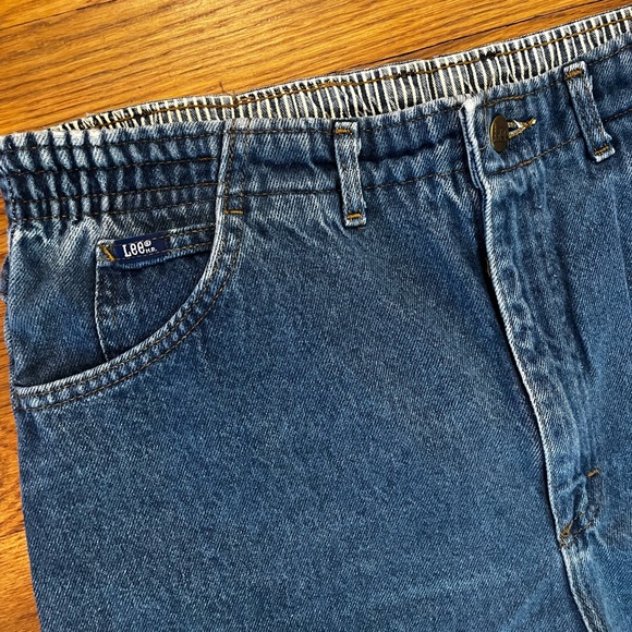Vintage‎ Lee High Rise Mom Jeans Womens 16P Blue Denim Tapered Leg Made In USA! - Picture 2 of 9